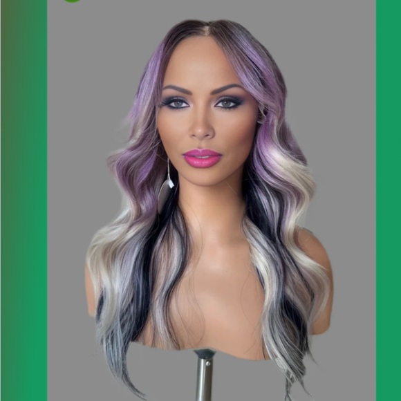 Purple, black and blonde Ombre Wavy Futura wig - Picture 9 of 12